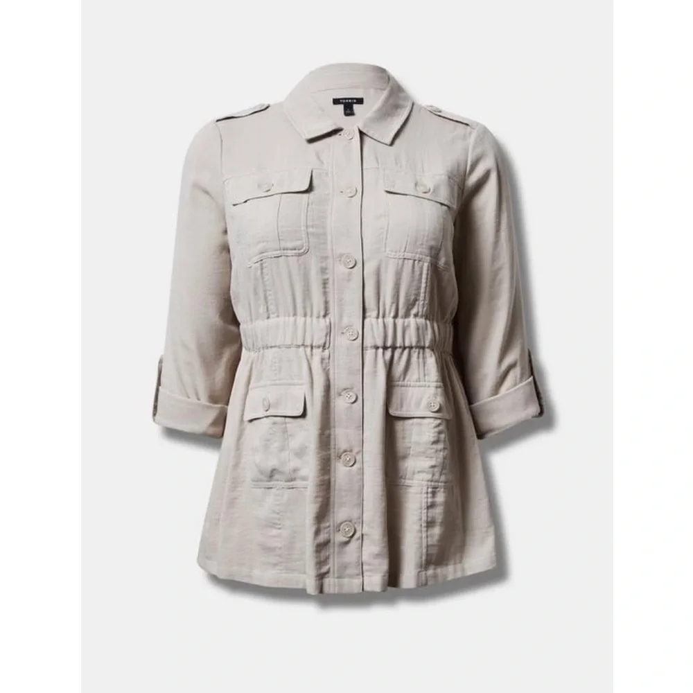 NWT TORRID Double Gauze Utility Anorak Jacket